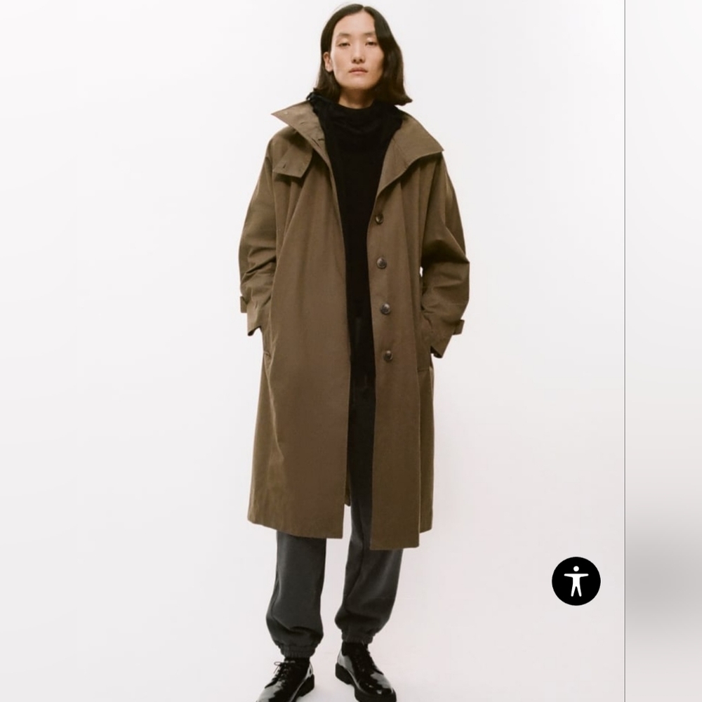 Zara Womens Oversized Trenchcoat Brown Size Medium